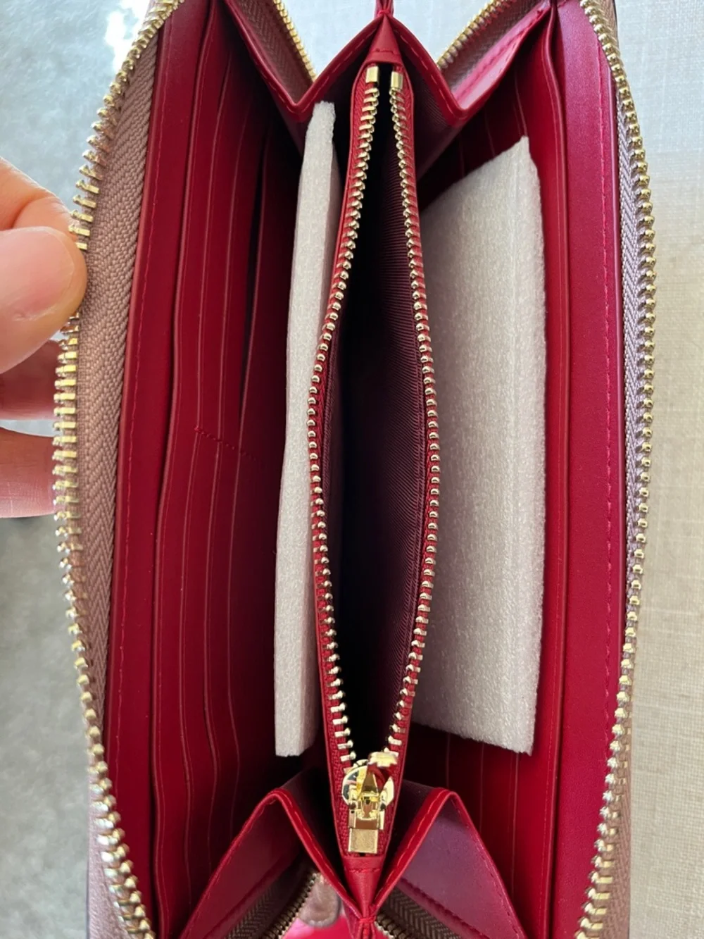 Coach Brown Wallet with Red Apple Print - Picture 4 of 5